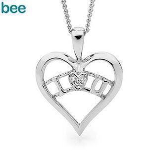 Bee Jewelry I Love U silver Collie blank, modell 35453-CZ